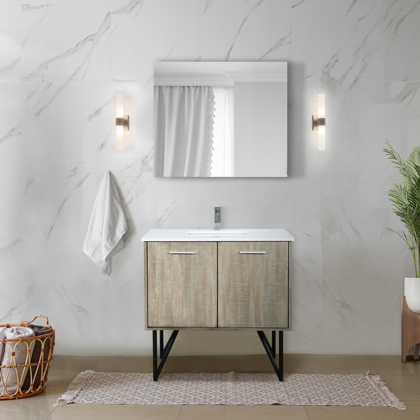 Lancy 36 in W x 20 in D Rustic Acacia Bath Vanity