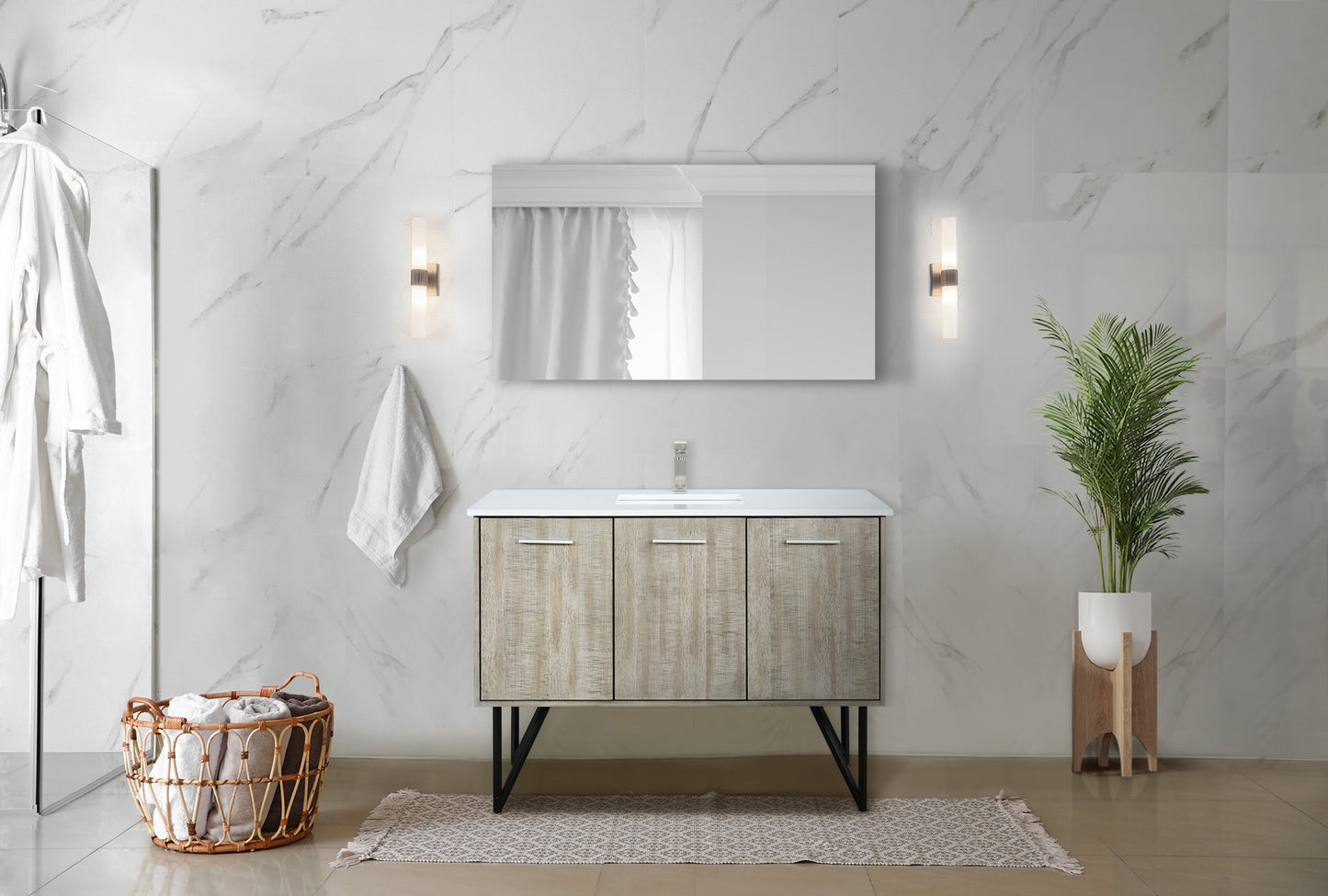 Lancy 48 in W x 20 in D Rustic Acacia Bath Vanity