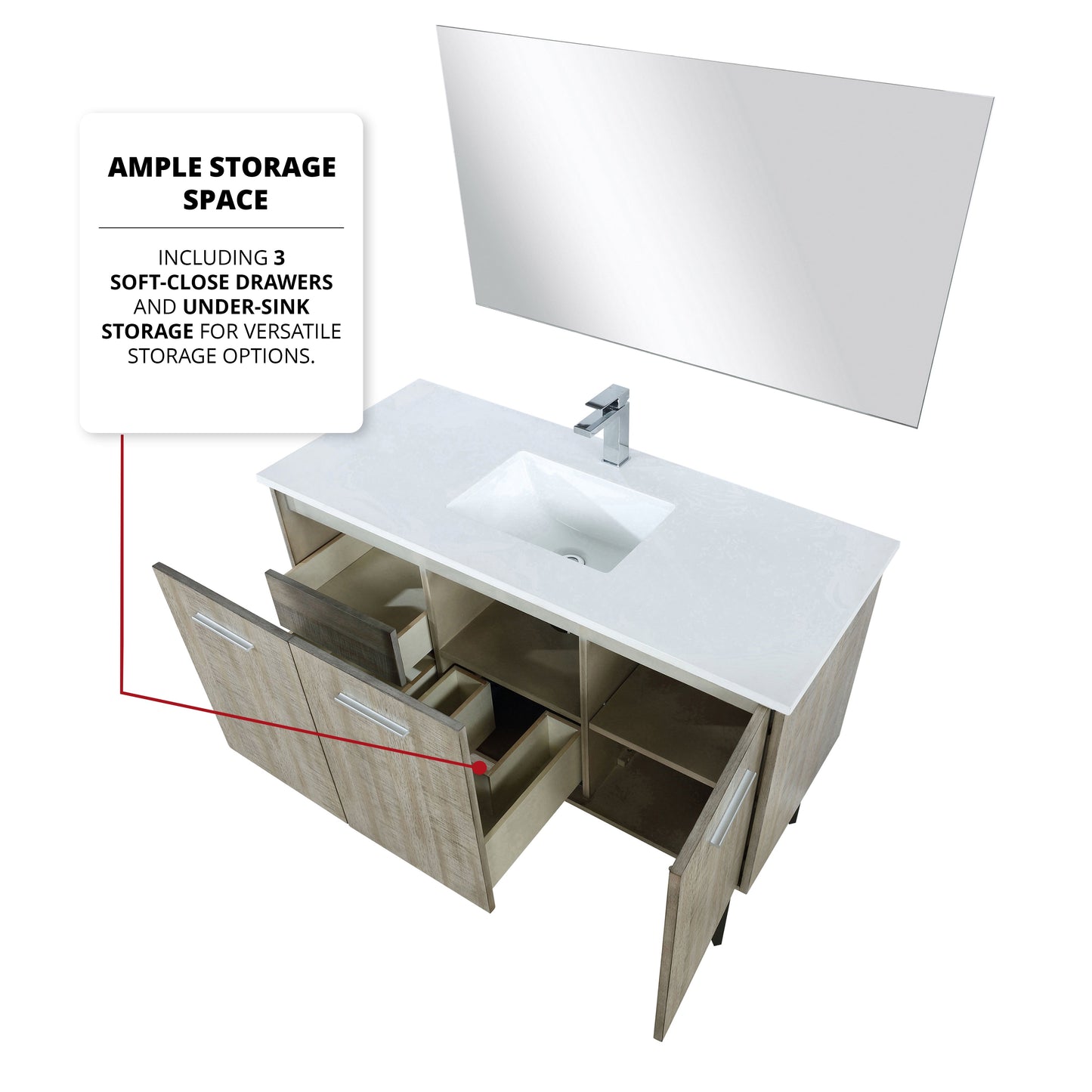 Lancy 48 in W x 20 in D Rustic Acacia Bath Vanity