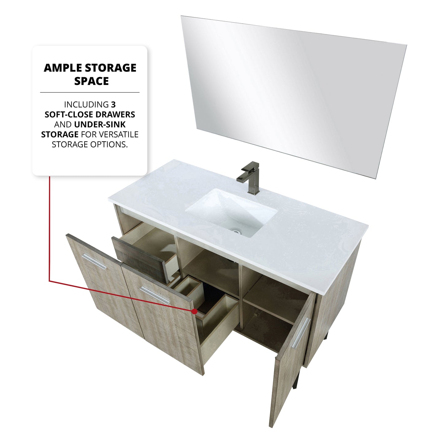 Lancy 48 in W x 20 in D Rustic Acacia Bath Vanity
