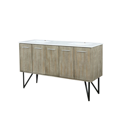 Lancy 60 in W x 20 in D Rustic Acacia Double Bath Vanity