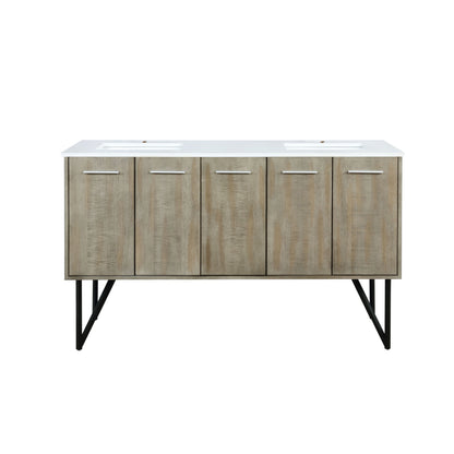 Lancy 60 in W x 20 in D Rustic Acacia Double Bath Vanity