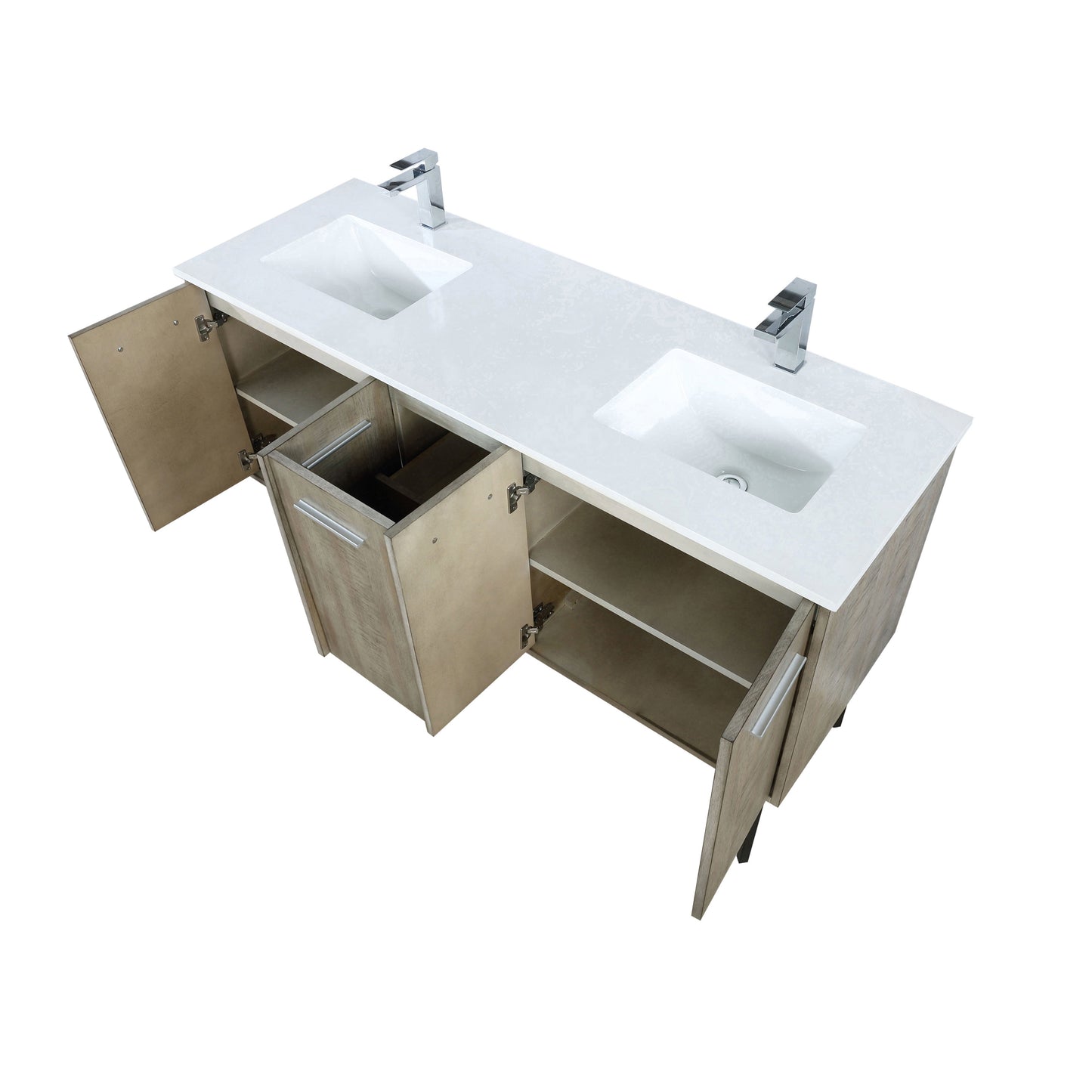 Lancy 60 in W x 20 in D Rustic Acacia Double Bath Vanity