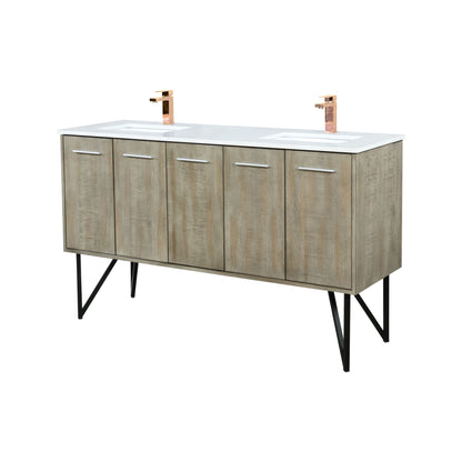 Lancy 60 in W x 20 in D Rustic Acacia Double Bath Vanity