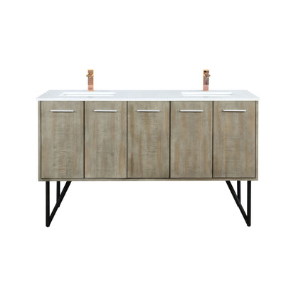 Lancy 60 in W x 20 in D Rustic Acacia Double Bath Vanity