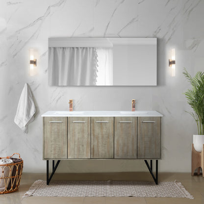 Lancy 60 in W x 20 in D Rustic Acacia Double Bath Vanity