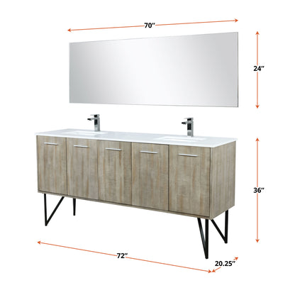 Lancy 72 in W x 20 in D Rustic Acacia Double Bath Vanity