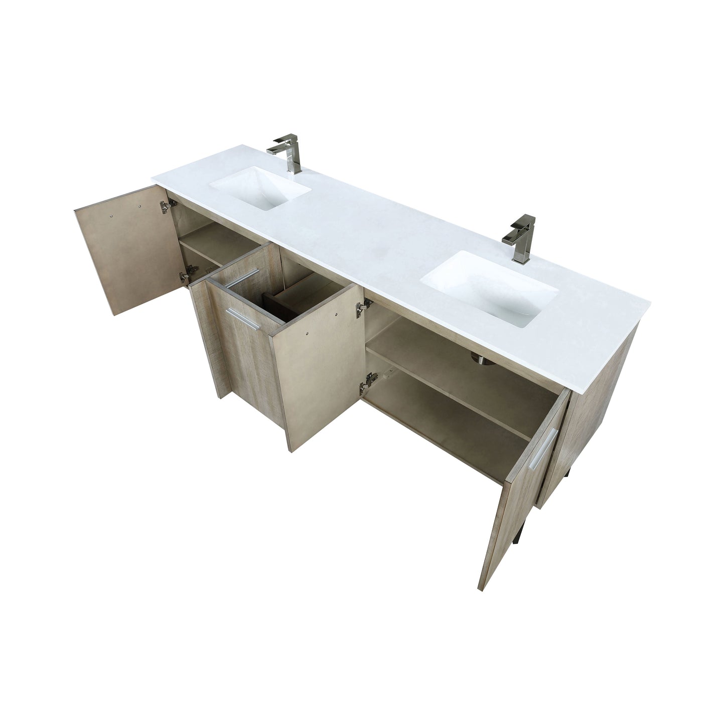 Lancy 80 in W x 20 in D Rustic Acacia Double Bath Vanity