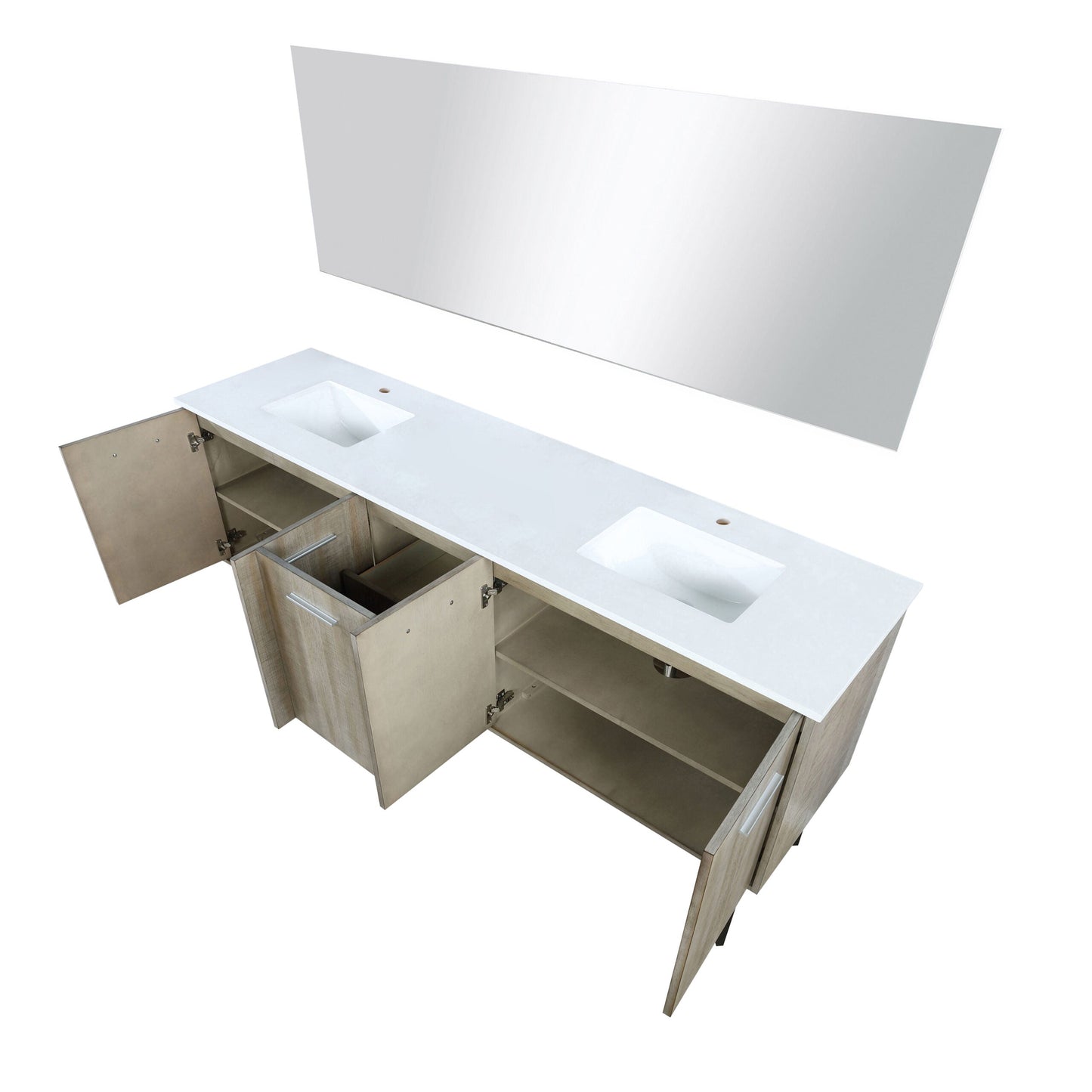 Lancy 80 in W x 20 in D Rustic Acacia Double Bath Vanity