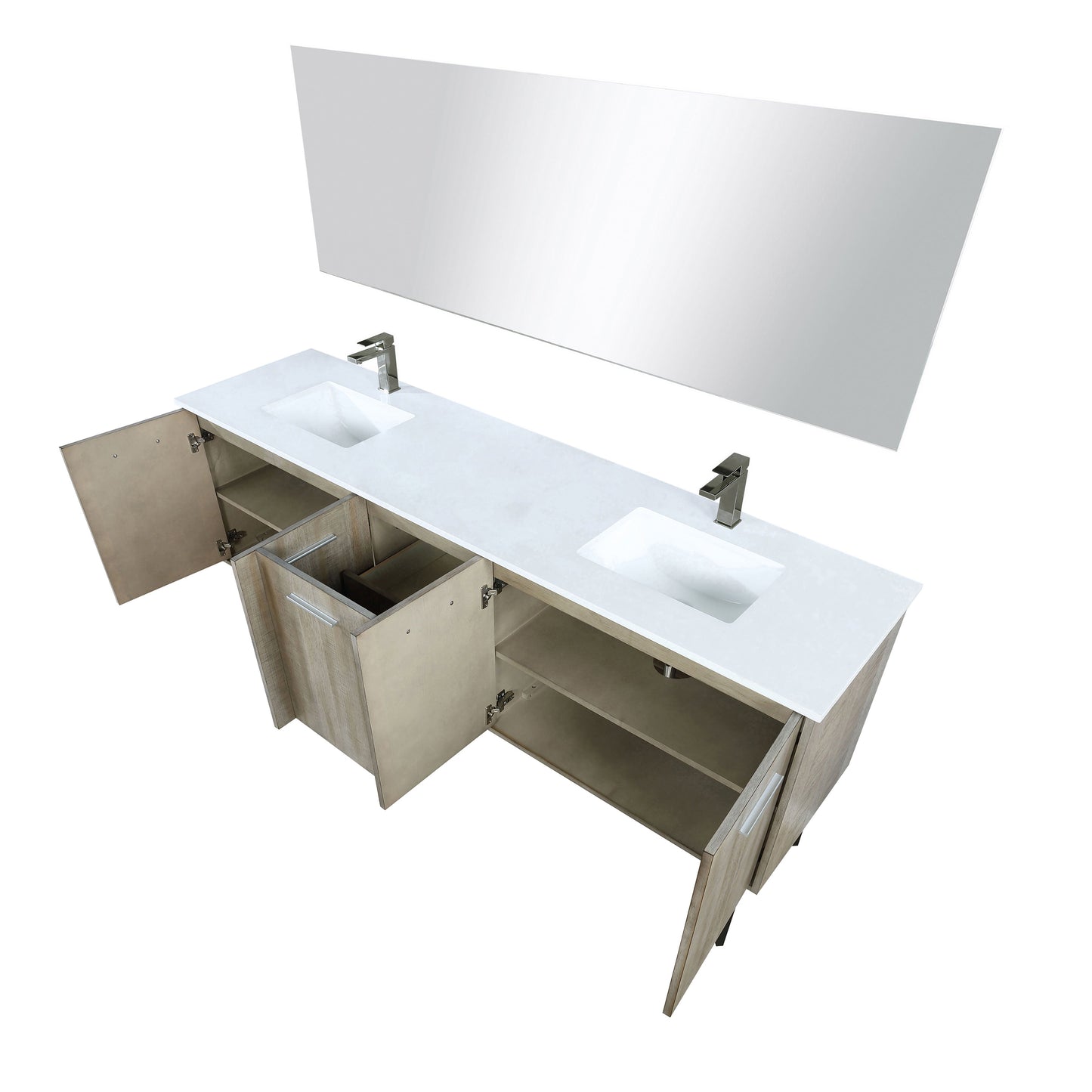 Lancy 80 in W x 20 in D Rustic Acacia Double Bath Vanity