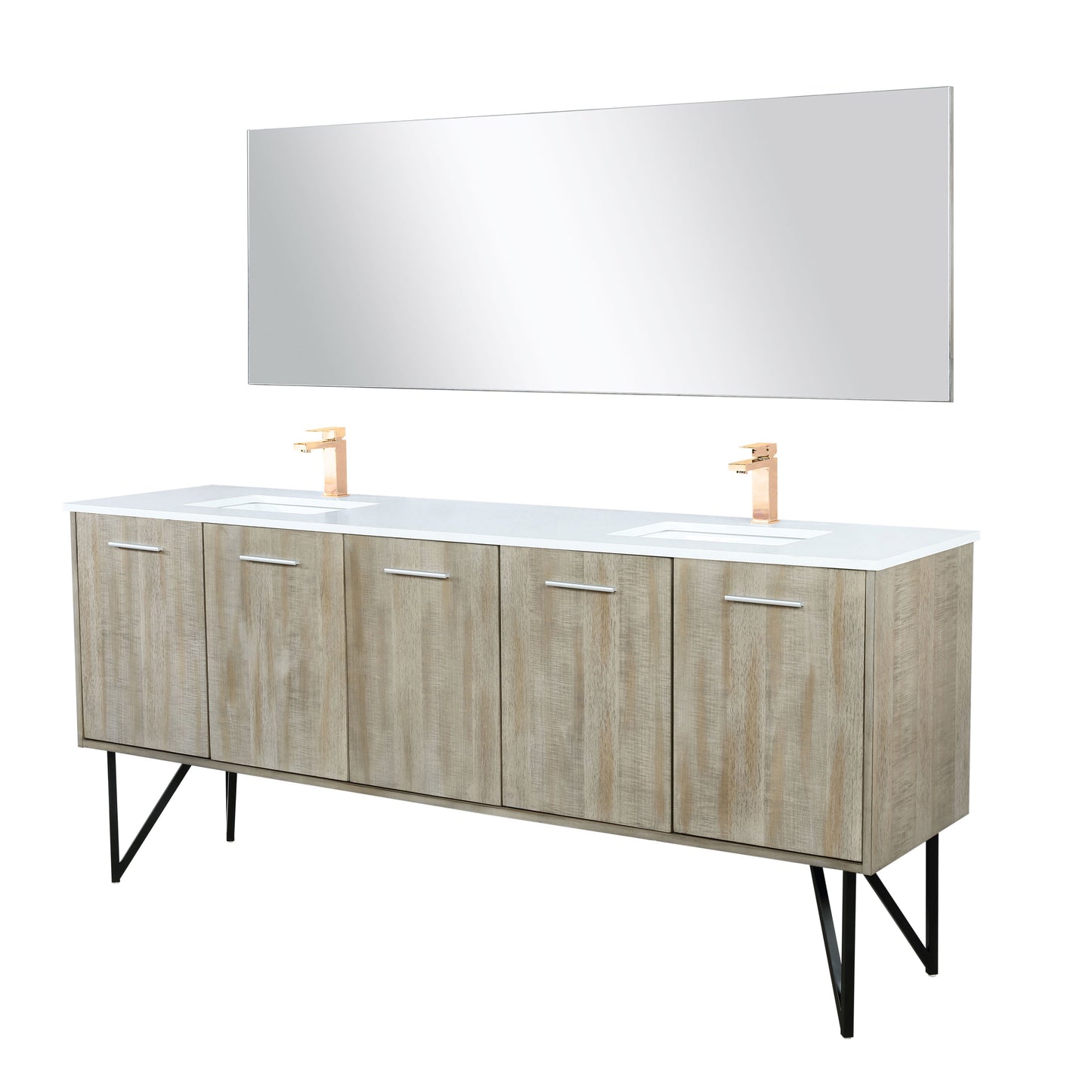 Lancy 80 in W x 20 in D Rustic Acacia Double Bath Vanity