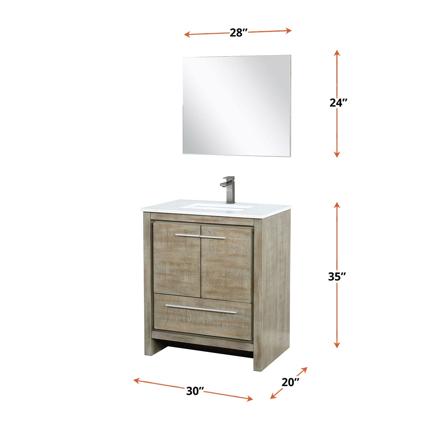 Lafarre 30 in W x 20 in D Rustic Acacia Bath Vanity