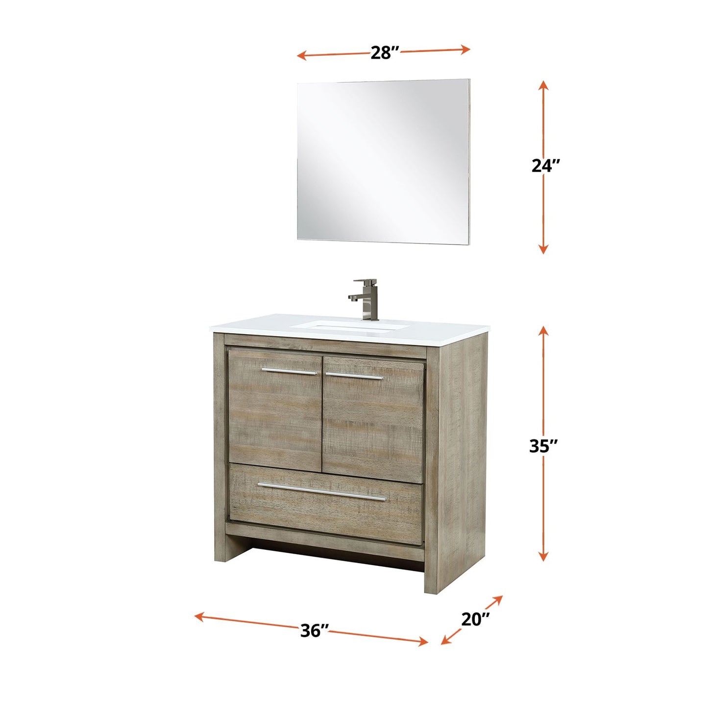 Lafarre 36 in W x 20 in D Rustic Acacia Bath Vanity