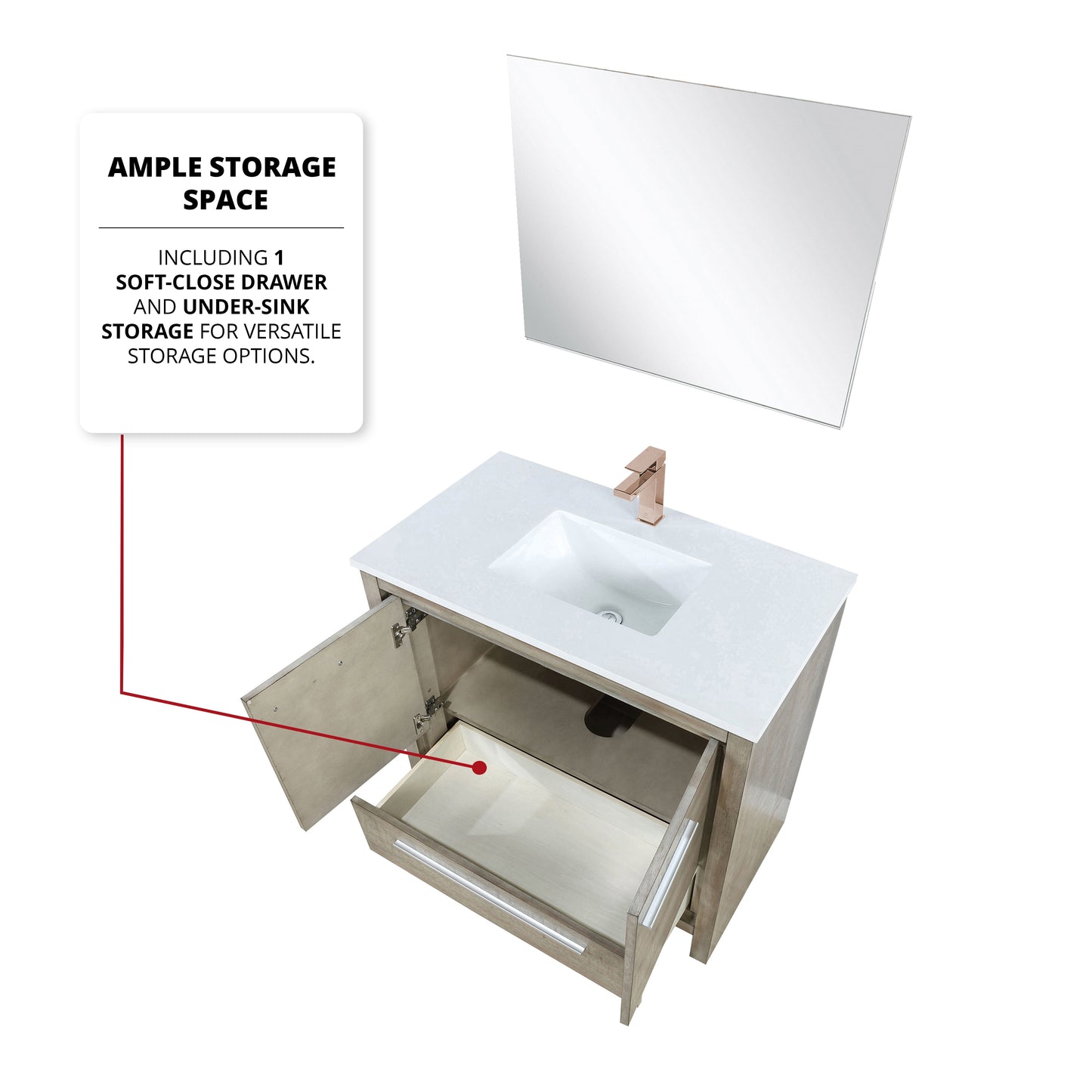 Lafarre 36 in W x 20 in D Rustic Acacia Bath Vanity