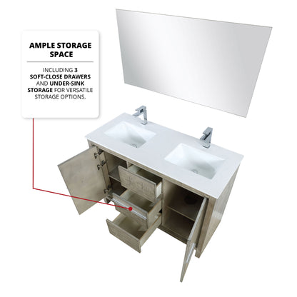 Lafarre 48 in W x 20 in D Rustic Acacia Double Bath Vanity