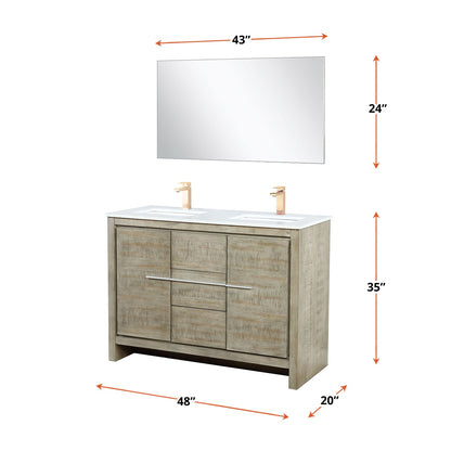 Lafarre 48 in W x 20 in D Rustic Acacia Double Bath Vanity