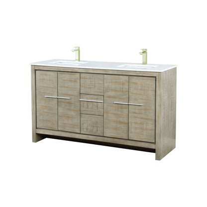 Lafarre 60 in W x 20 in D Rustic Acacia Double Bath Vanity