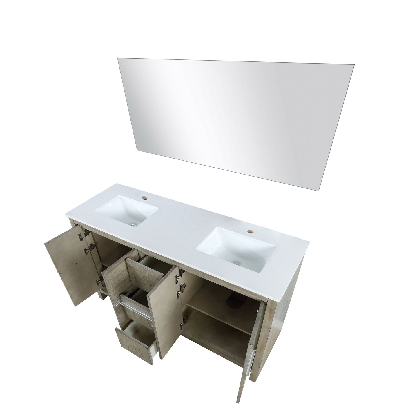 Lafarre 60 in W x 20 in D Rustic Acacia Double Bath Vanity