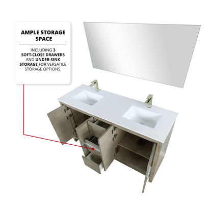Lafarre 60 in W x 20 in D Rustic Acacia Double Bath Vanity