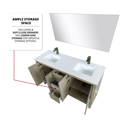 Lafarre 60 in W x 20 in D Rustic Acacia Double Bath Vanity