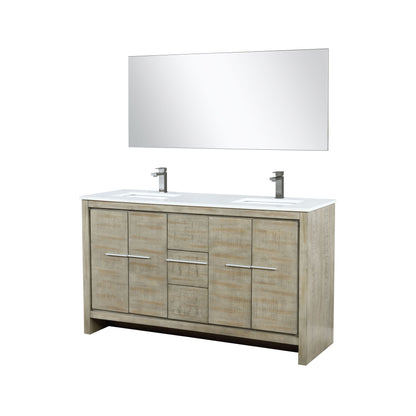 Lafarre 60 in W x 20 in D Rustic Acacia Double Bath Vanity