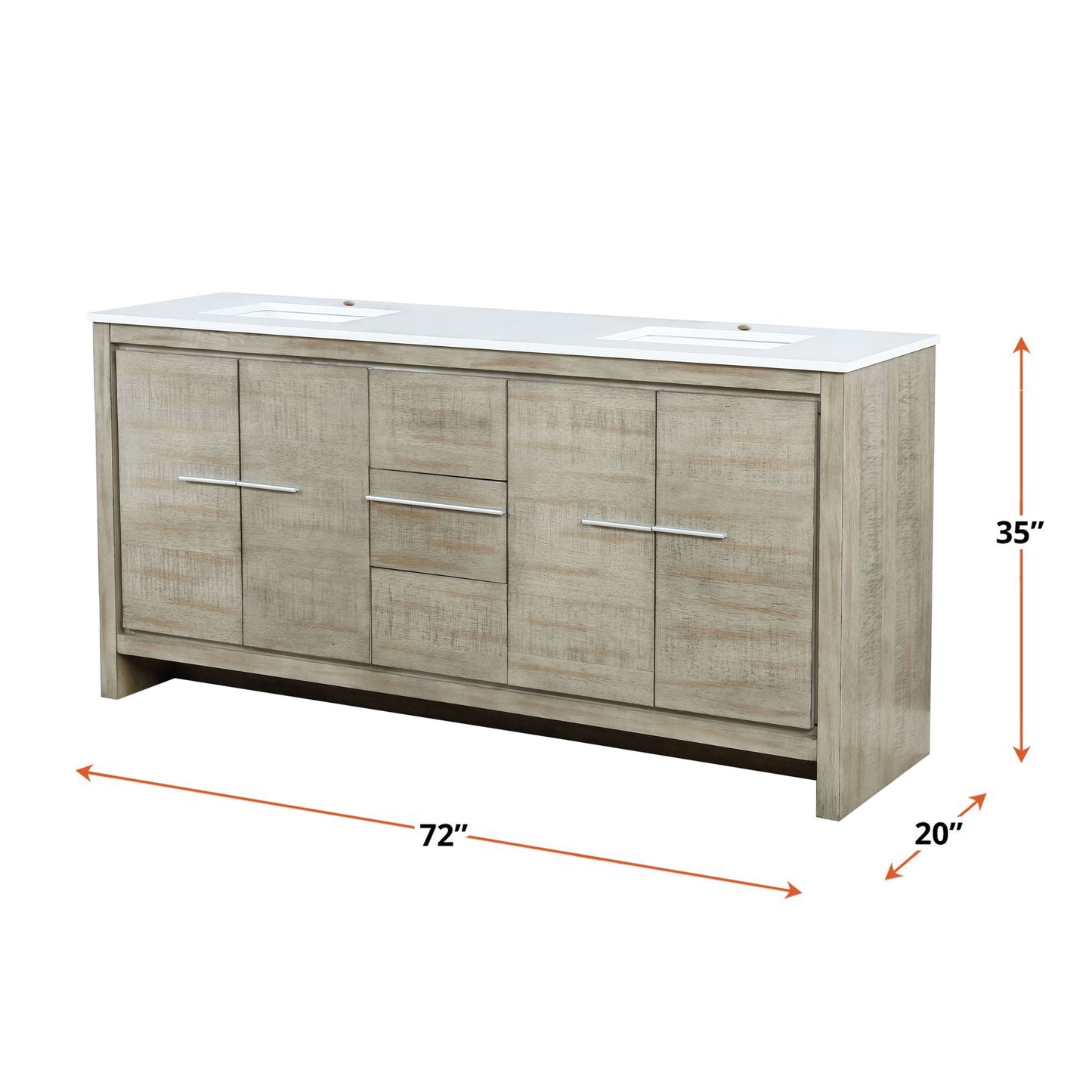 Lafarre 72 in W x 20 in D Rustic Acacia Double Bath Vanity