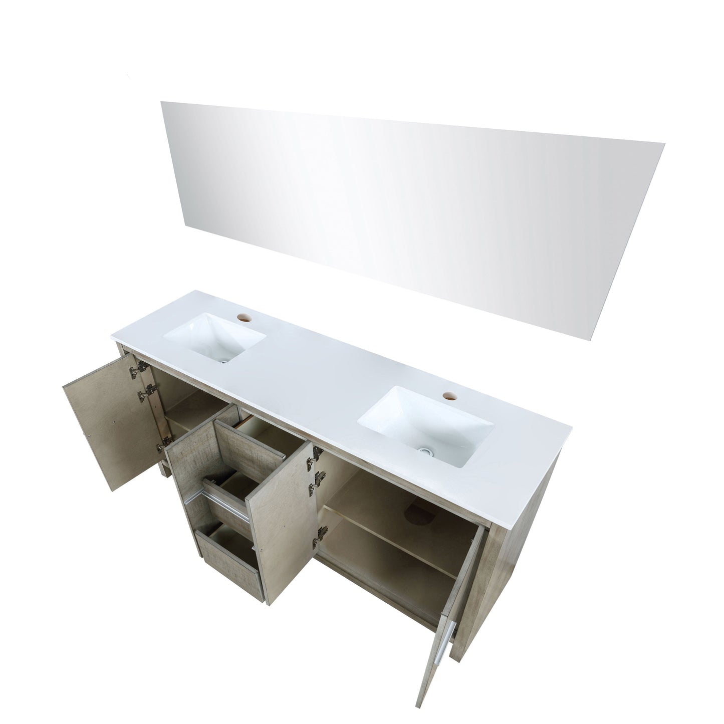 Lafarre 72 in W x 20 in D Rustic Acacia Double Bath Vanity