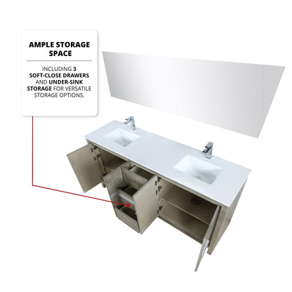 Lafarre 72 in W x 20 in D Rustic Acacia Double Bath Vanity