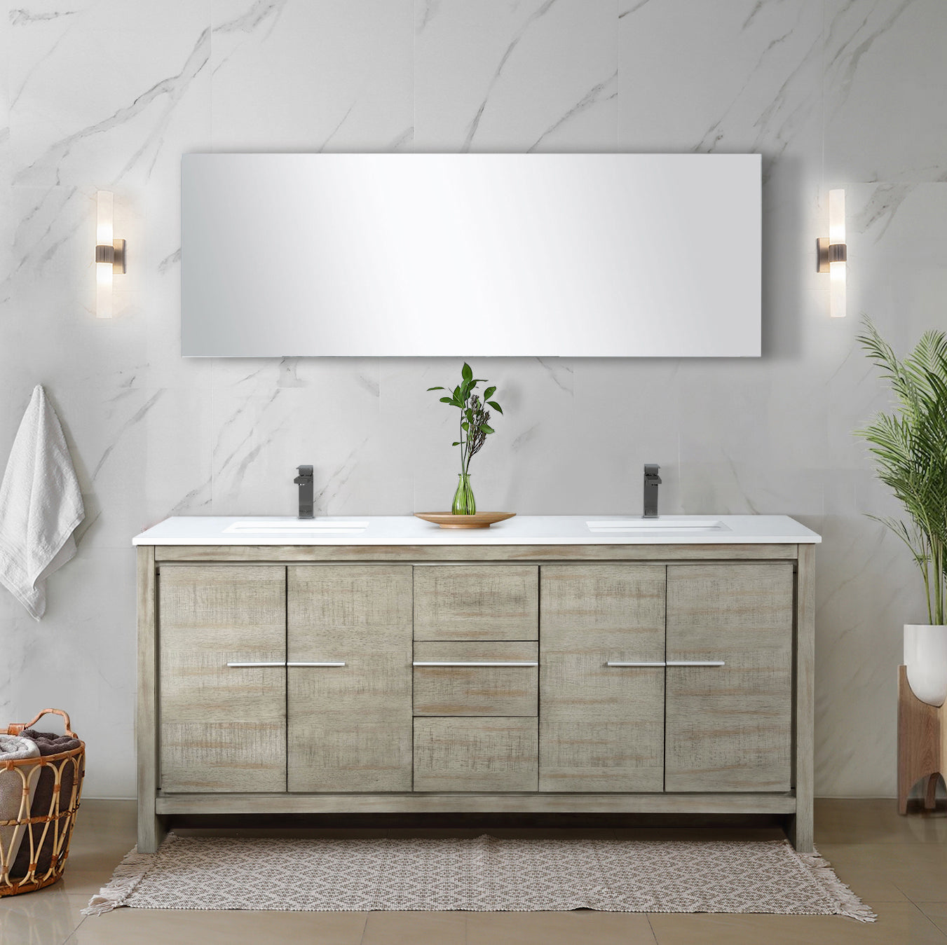 Lafarre 72 in W x 20 in D Rustic Acacia Double Bath Vanity