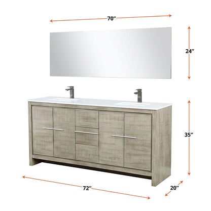 Lafarre 72 in W x 20 in D Rustic Acacia Double Bath Vanity