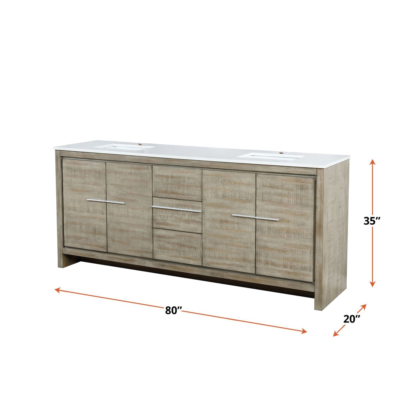 Lafarre 80 in W x 20 in D Rustic Acacia Double Bath Vanity