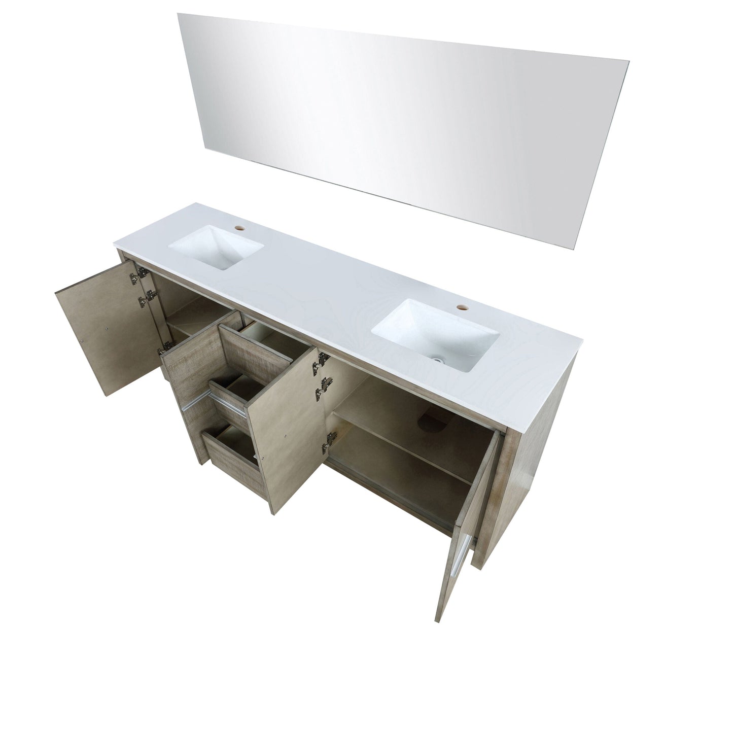 Lafarre 80 in W x 20 in D Rustic Acacia Double Bath Vanity