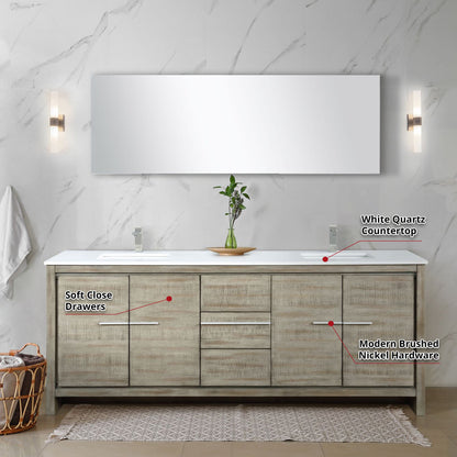 Lafarre 80 in W x 20 in D Rustic Acacia Double Bath Vanity