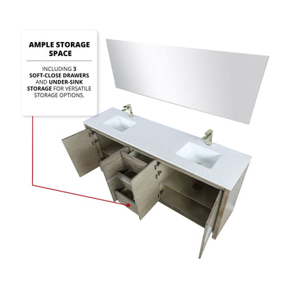 Lafarre 80 in W x 20 in D Rustic Acacia Double Bath Vanity