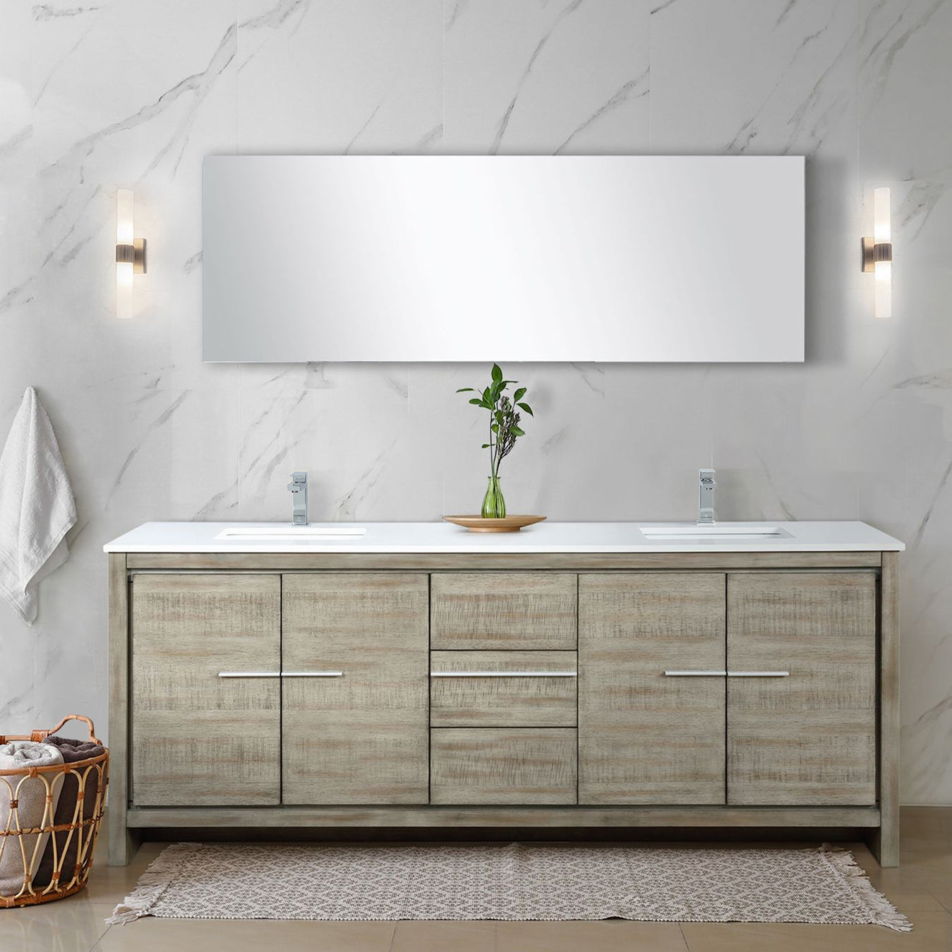 Lafarre 80 in W x 20 in D Rustic Acacia Double Bath Vanity