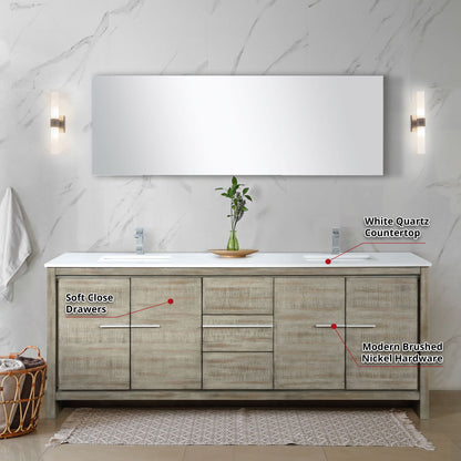 Lafarre 80 in W x 20 in D Rustic Acacia Double Bath Vanity