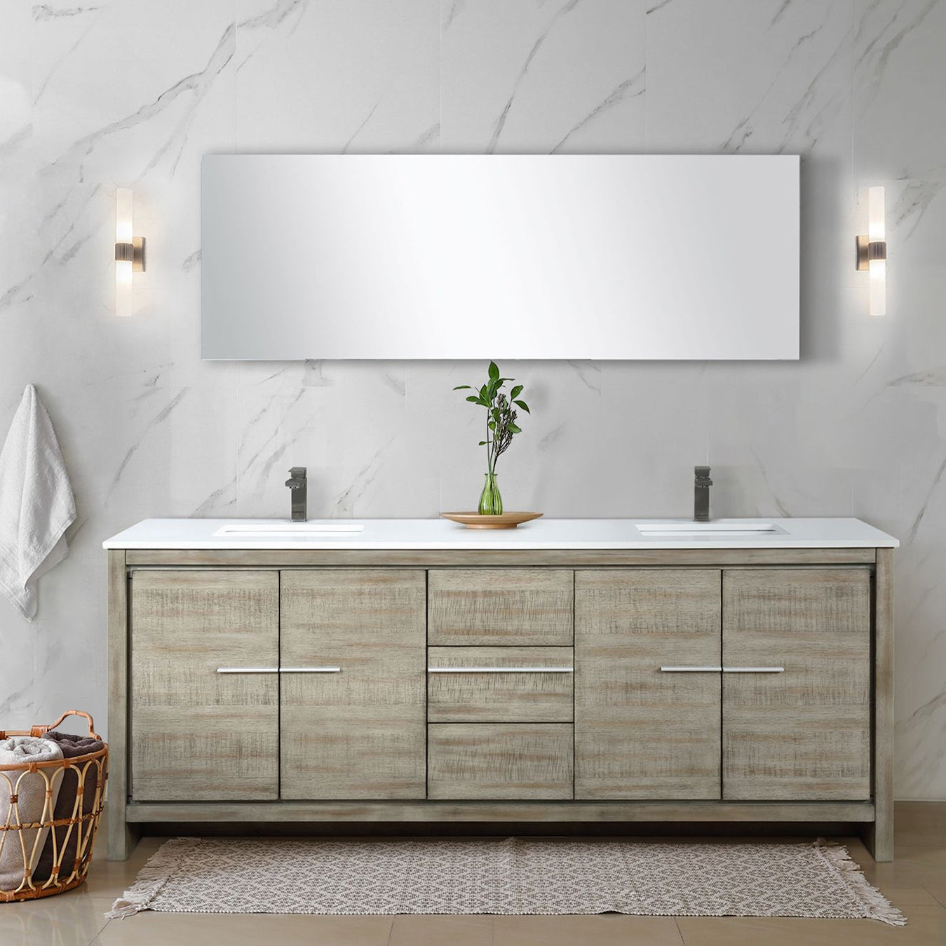 Lafarre 80 in W x 20 in D Rustic Acacia Double Bath Vanity