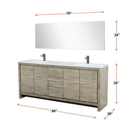 Lafarre 80 in W x 20 in D Rustic Acacia Double Bath Vanity