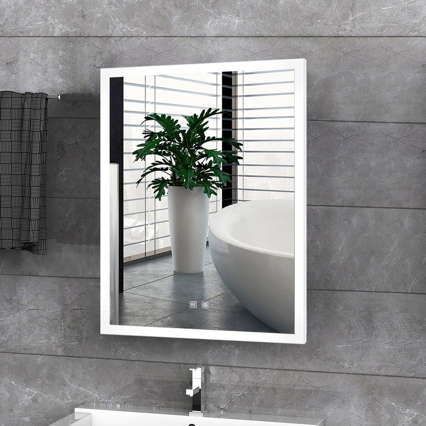 Aurorium 20 in. W x 28 in. H LED Bathroom Vanity Mirror