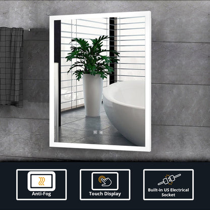 Aurorium 20 in. W x 28 in. H LED Bathroom Vanity Mirror