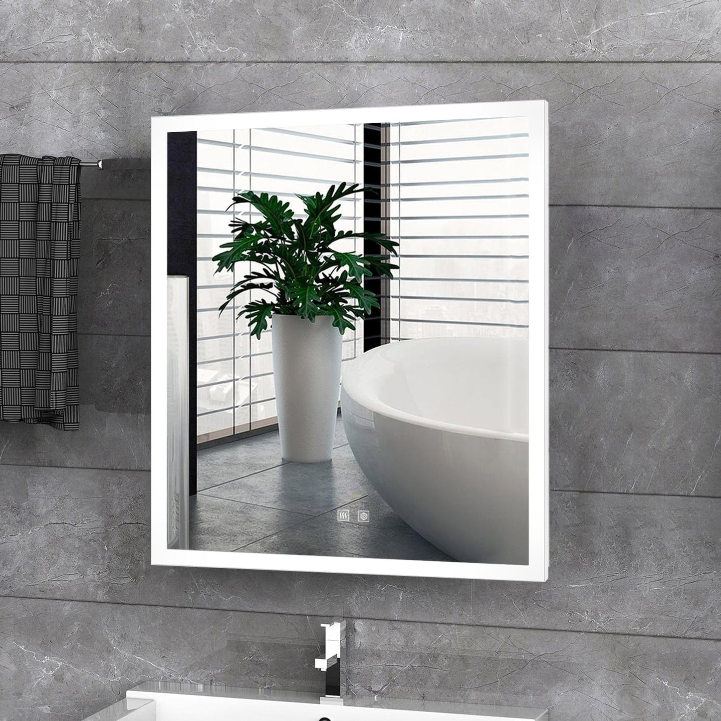 Aurorium 24 in. W x 28 in. H LED Bathroom Vanity Mirror