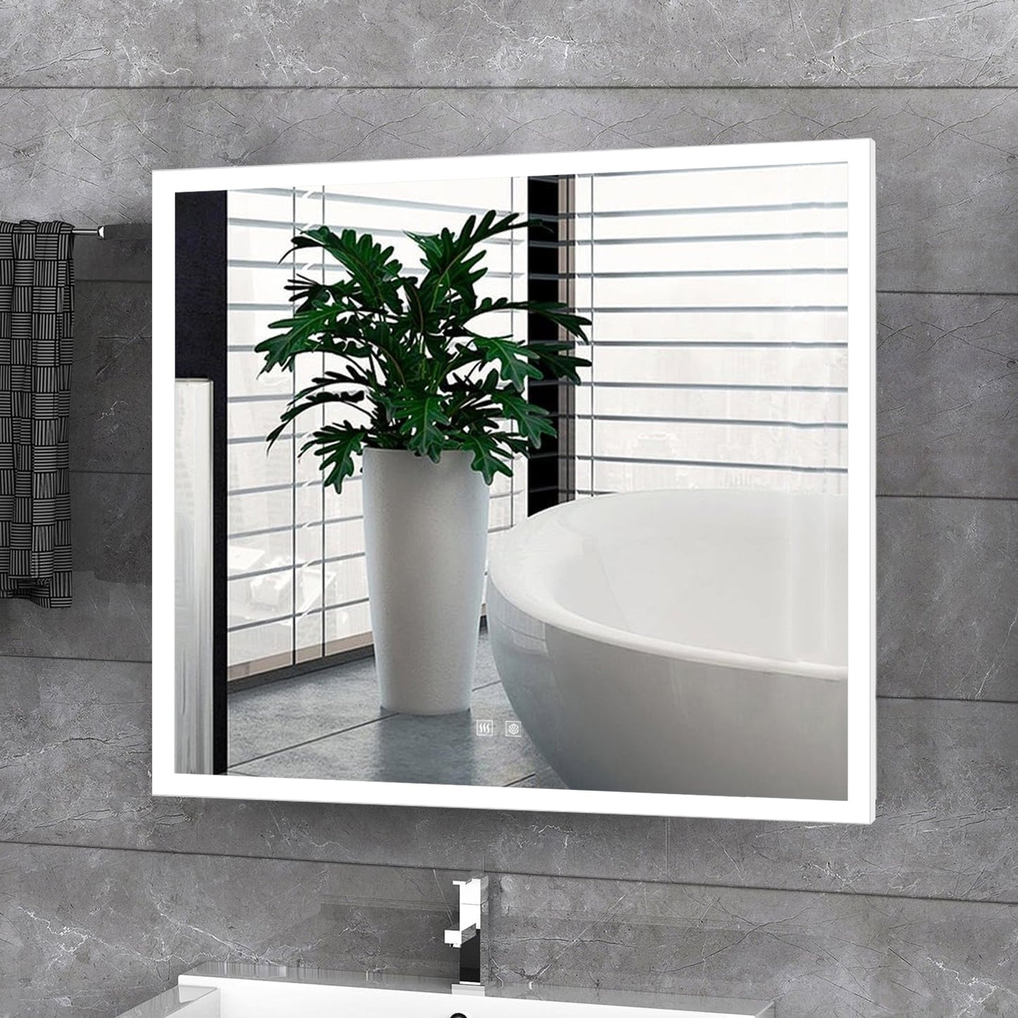 Aurorium 30 in. W x 28 in. H LED Bathroom Vanity Mirror