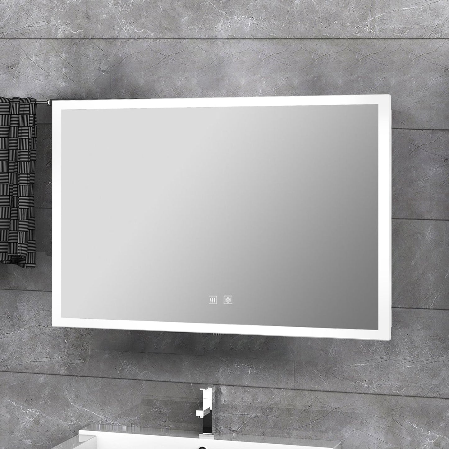 Aurorium 32 in. W x 24 in. H LED Bathroom Vanity Mirror