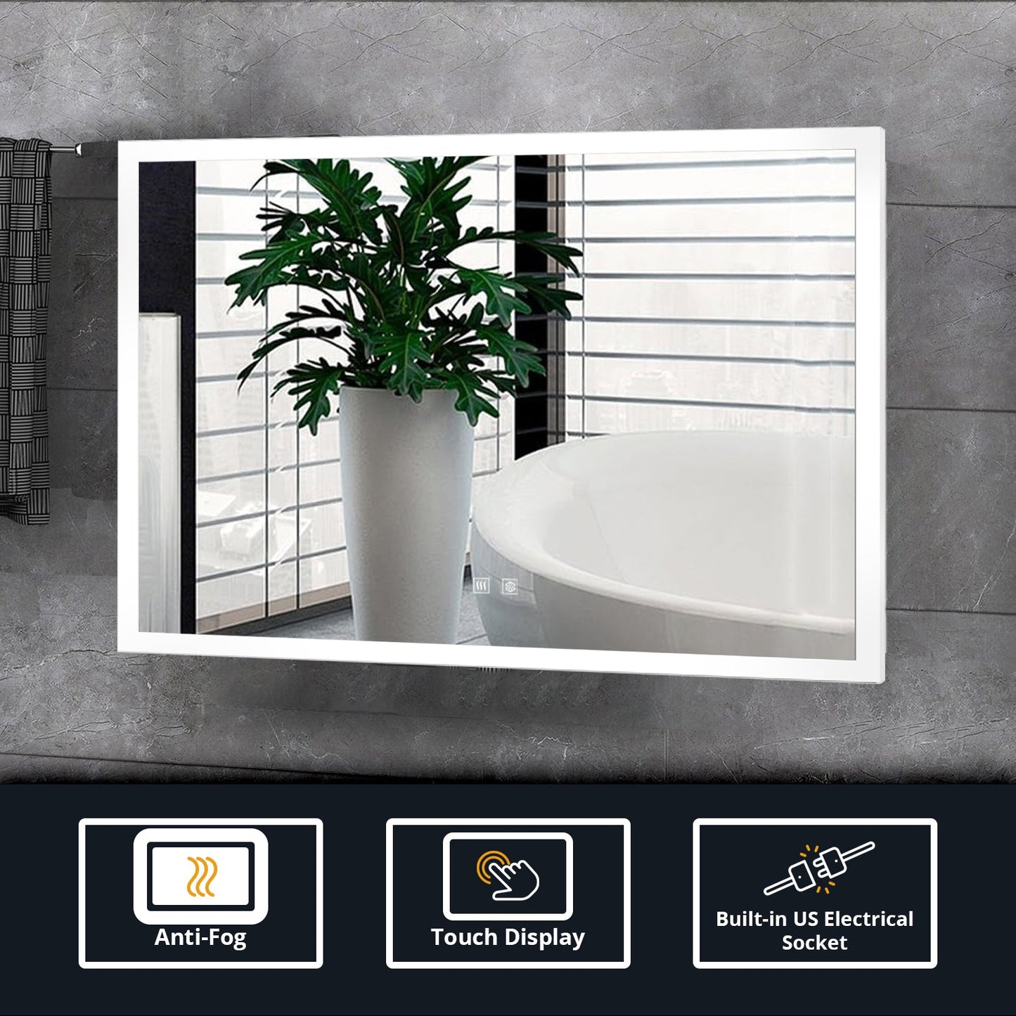 Aurorium 32 in. W x 24 in. H LED Bathroom Vanity Mirror