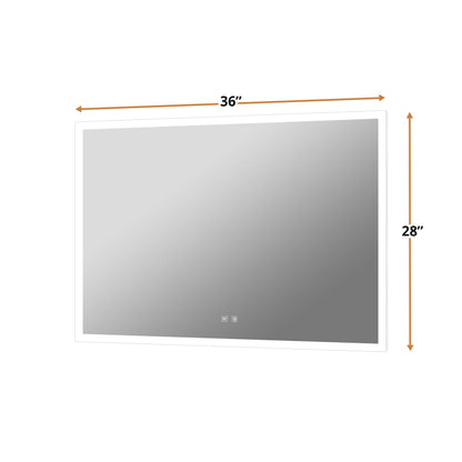 Aurorium 36 in. W x 28 in. H LED Bathroom Vanity Mirror