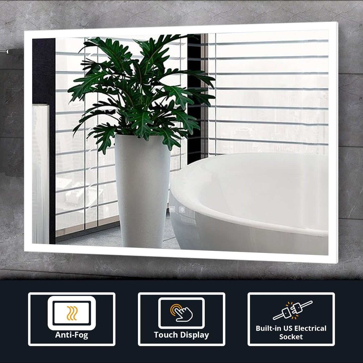 Aurorium 36 in. W x 28 in. H LED Bathroom Vanity Mirror