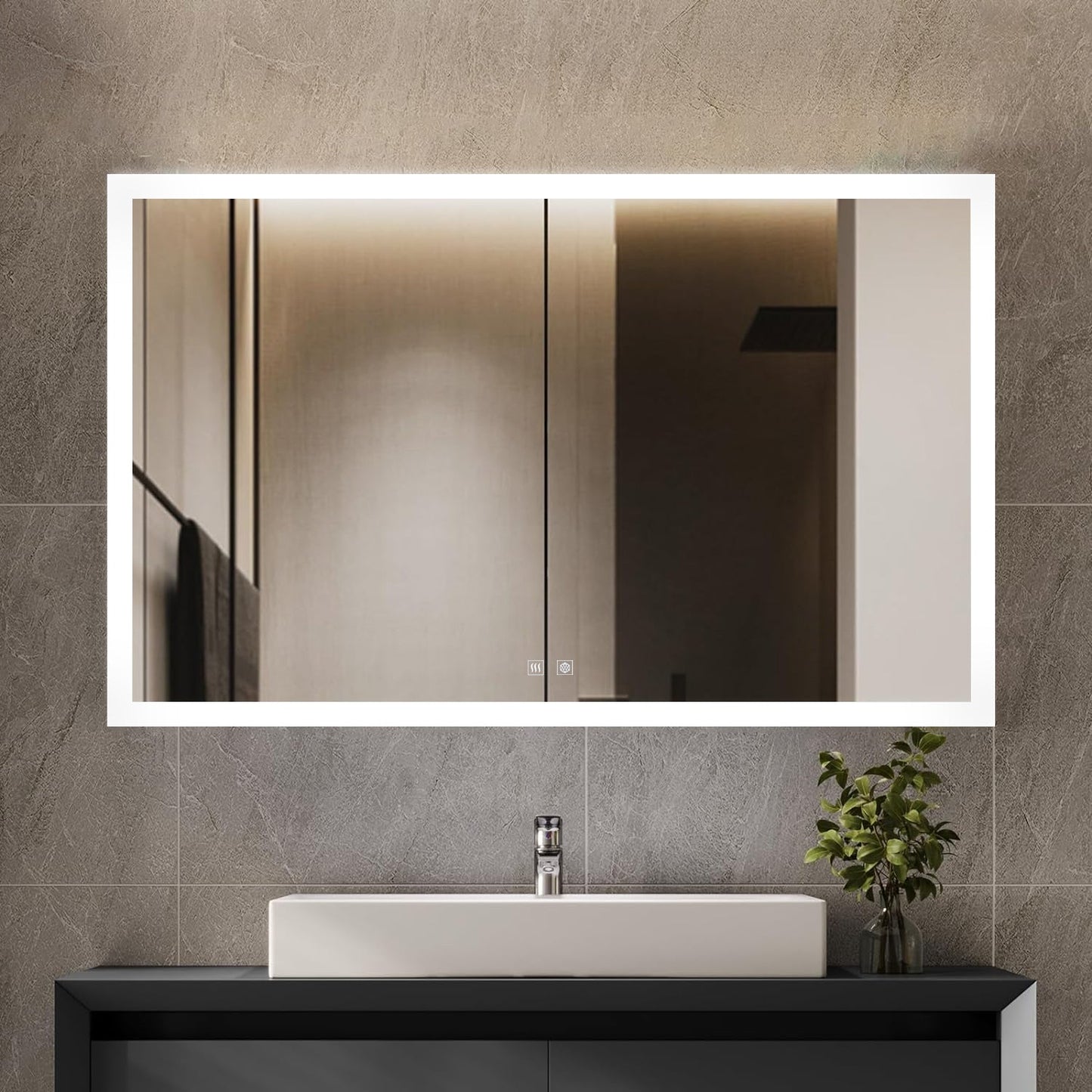 Aurorium 40 in. W x 28 in. H LED Bathroom Vanity Mirror