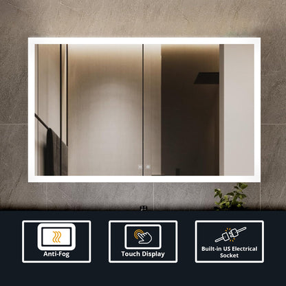 Aurorium 40 in. W x 28 in. H LED Bathroom Vanity Mirror