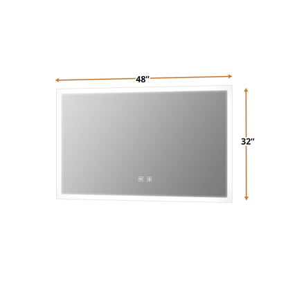 Aurorium 48 in. W x 32 in. H LED Bathroom Vanity Mirror