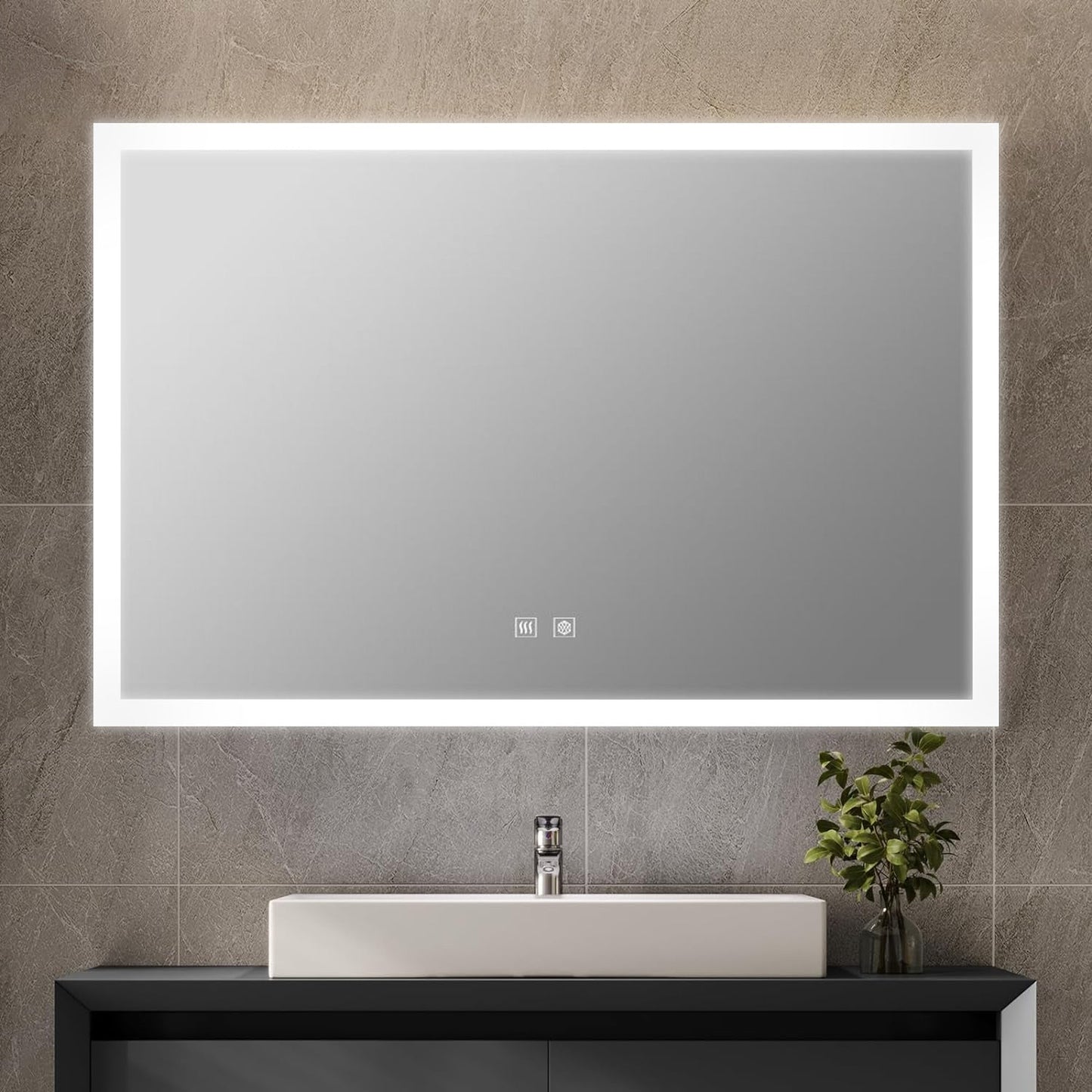 Aurorium 48 in. W x 32 in. H LED Bathroom Vanity Mirror